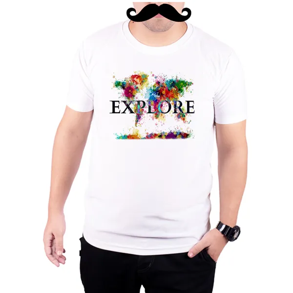 White_Explore_The_World__Quick-Dri_T-Shirt_For_Men