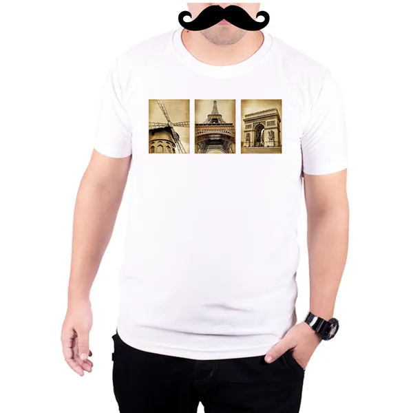 White_Famous_Paris__Quick-Dri_T-Shirt_For_Men