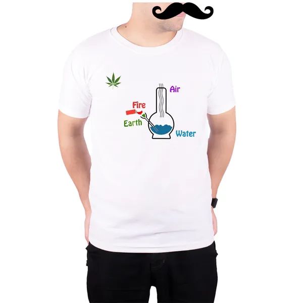 White_Four_Elements_That_Matters__Quick-Dri_T-Shirt_For_Men