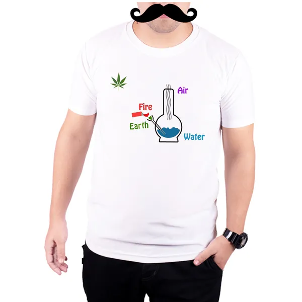 White_Four_Elements_That_Matters__Quick-Dri_T-Shirt_For_Men