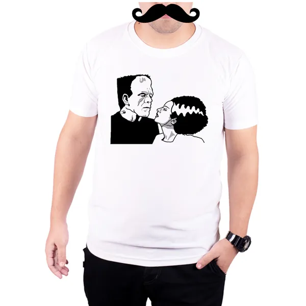 White_Frankenstein_And_His_Bride_Wedding__Quick-Dri_T-Shirt_For_Men