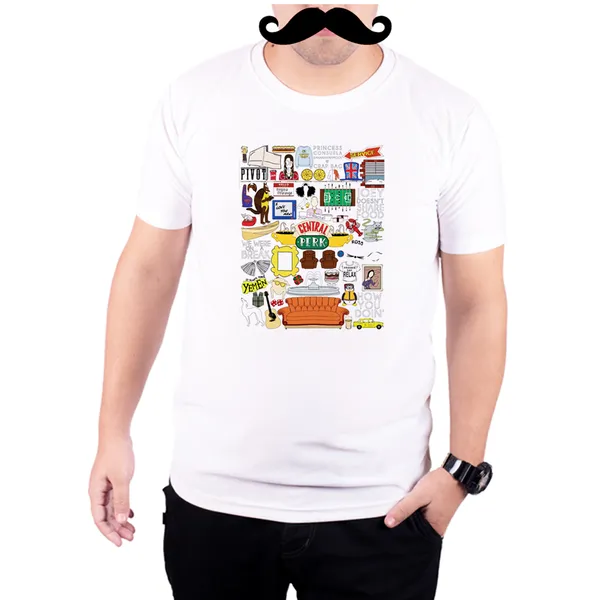 White_Friends_Art__Quick-Dri_T-Shirt_For_Men