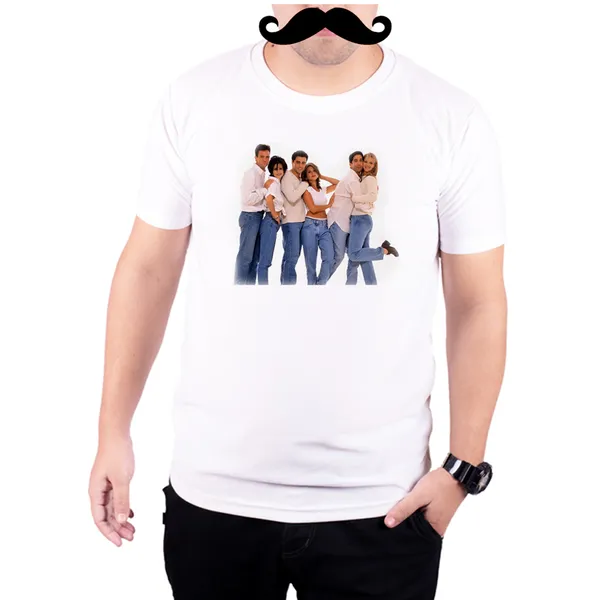 White_Friends_Classic_And_Blue__Quick-Dri_T-Shirt_For_Men