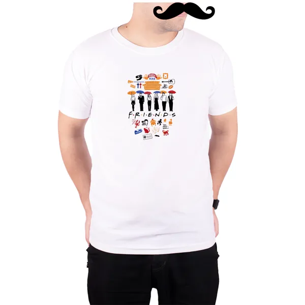 White_Friends_Colarge__Quick-Dri_T-Shirt_For_Men