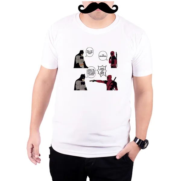 White_Batman_Vs_Deadpool__Quick-Dri_T-Shirt_For_Men