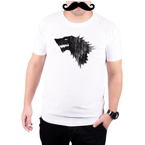 White_Game_Of_Thrones_House_Stark_Geometric_Logo__Quick-Dri_T-Shirt_For_Men