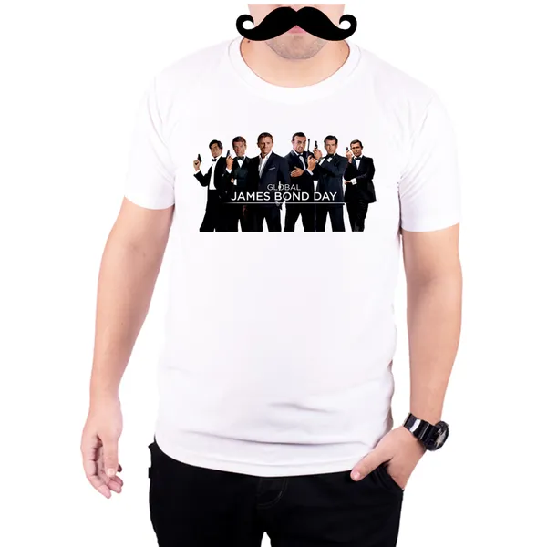 White_Global_James_Bond_Day__Quick-Dri_T-Shirt_For_Men