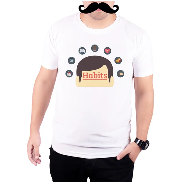 White_Habits_Of_Men__Quick-Dri_T-Shirt_For_Men