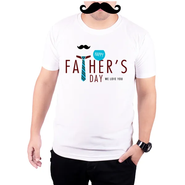 White_Happy_Fathers_Day_We_Love_You_160_GSM_Quick-Dri_T-Shirt_For_Men