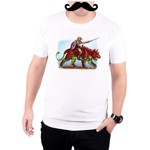 White_He_Man_And_Tiger_Armor__Quick-Dri_T-Shirt_For_Men