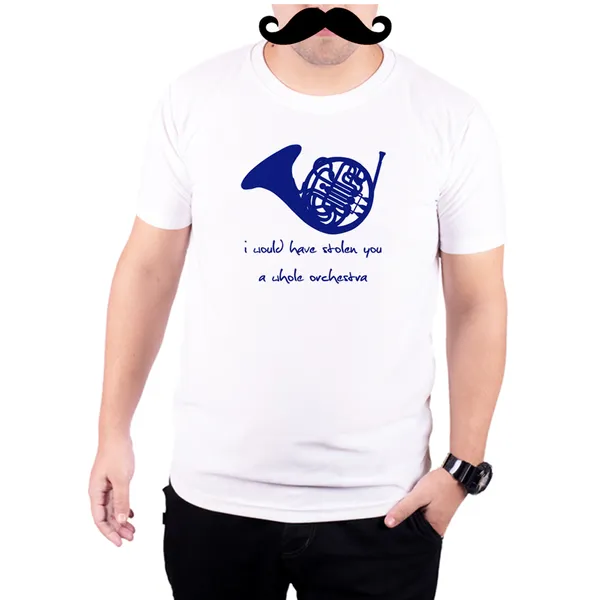 White_How_I_Met_Your_Mother_Blue_French_Horn_160_GSM_Quick-Dri_T-Shirt_For_Men