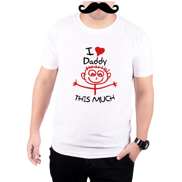 White_I_Love_Daddy_This_Much_160_GSM_Quick-Dri_T-Shirt_For_Men