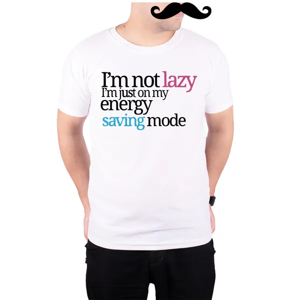 White_Im_Not_Lazy_Im_On_My_Energy_Saving_Mode__Quick-Dri_T-Shirt_For_Men