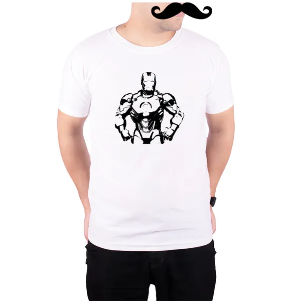 White_Iron_Man_Sketch_Armour__Quick-Dri_T-Shirt_For_Men