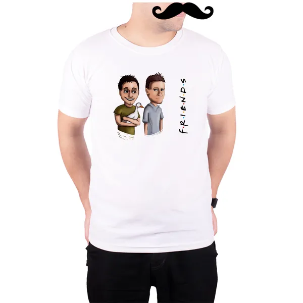 White_Joey_And_Chandler_And_The_Duck_Friends_Art_Work__Quick-Dri_T-Shirt_For_Men