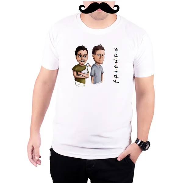 White_Joey_And_Chandler_And_The_Duck_Friends_Art_Work__Quick-Dri_T-Shirt_For_Men