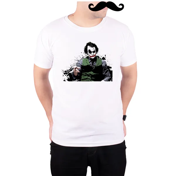 White_Joker_Art_Dark_Knight_Heath_Ledger_160_GSM_Quick-Dri_T-Shirt_For_Men