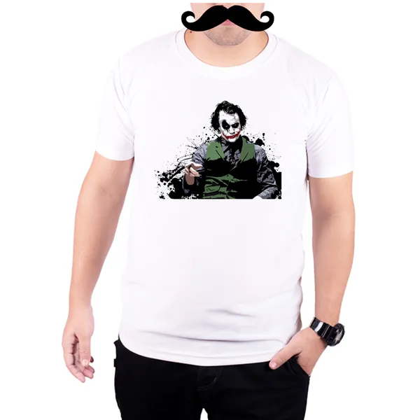 White_Joker_Art_Dark_Knight_Heath_Ledger_160_GSM_Quick-Dri_T-Shirt_For_Men
