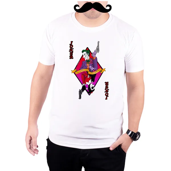 White_Joker_Clown_Prince_Of_Crome_Harlry_Quin_Of_Hate_160_GSM_Quick-Dri_T-Shirt_For_Men