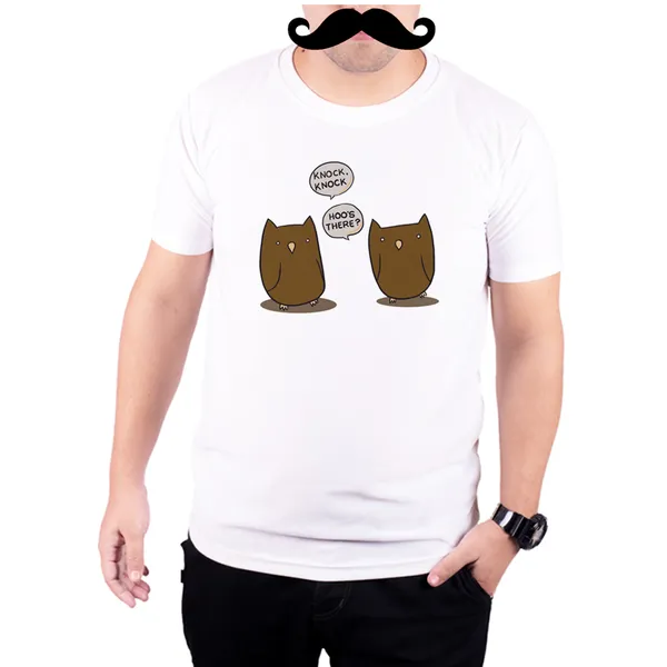 White_Knock_Knok_Hoo'S_There__Quick-Dri_T-Shirt_For_Men