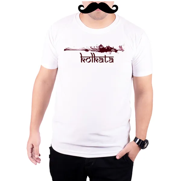 White_Kolkata_Art__Quick-Dri_T-Shirt_For_Men
