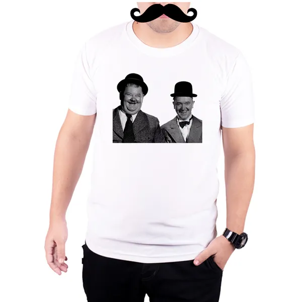 White_Laurel_&Amp;_Hardy_Laughing__Quick-Dri_T-Shirt_For_Men