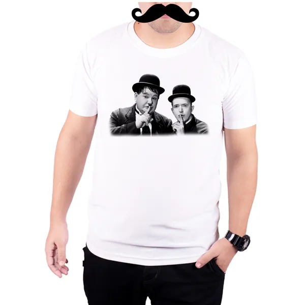 White_Laurel_&Amp;_Hardy_Shhhhh__Quick-Dri_T-Shirt_For_Men