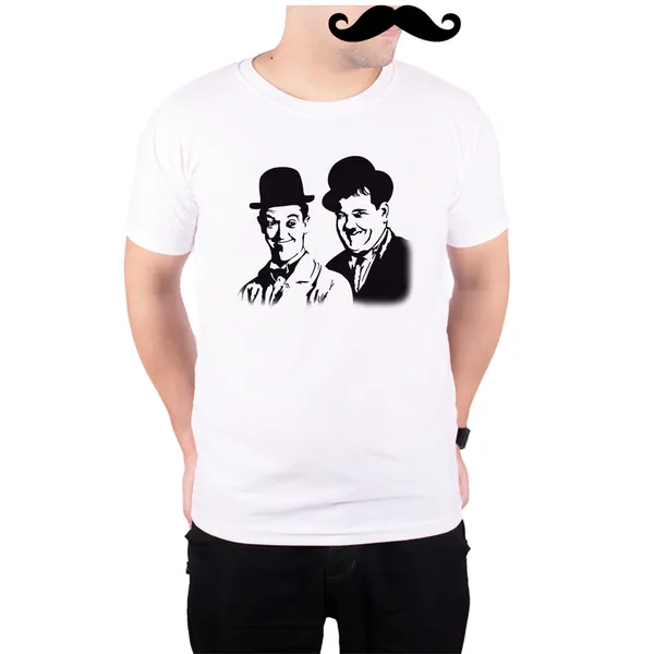 White_Laurel_And_Hardy_Vector__Quick-Dri_T-Shirt_For_Men