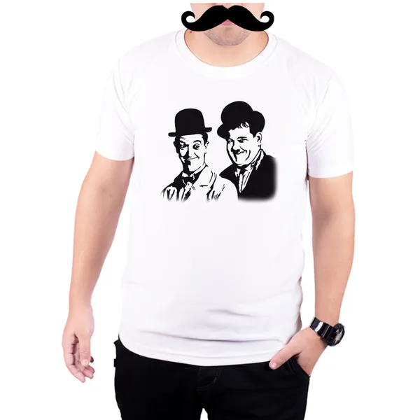 White_Laurel_And_Hardy_Vector__Quick-Dri_T-Shirt_For_Men