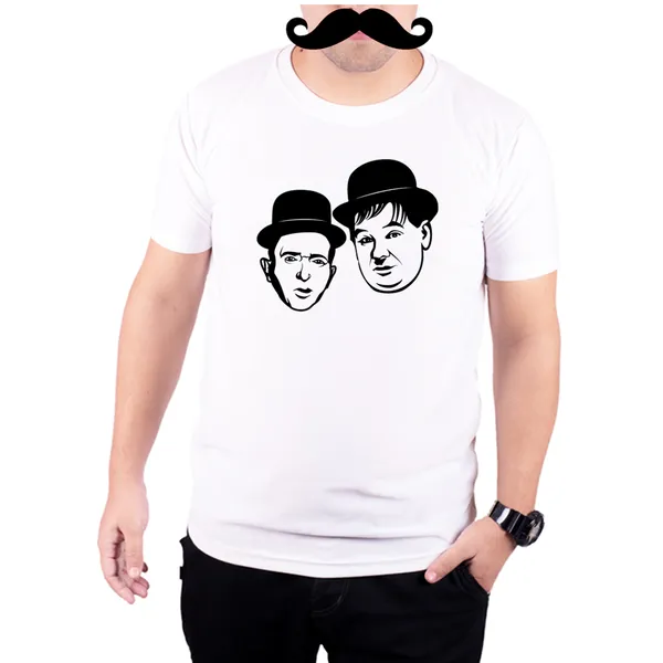 White_Laurel_And_Hardy_Vector_Black_Amd__Quick-Dri_T-Shirt_For_Men