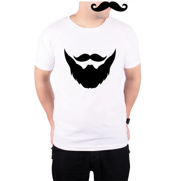 White_Beardy_Mooch_Quick-Dri_T-Shirt_For_Men