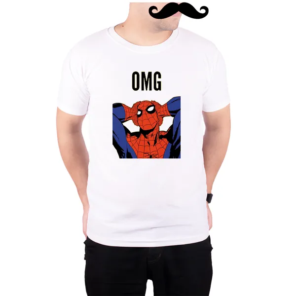 White_Oh_My_God_Spider_Man__Quick-Dri_T-Shirt_For_Men