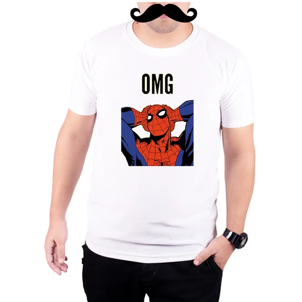 White_Oh_My_God_Spider_Man__Quick-Dri_T-Shirt_For_Men