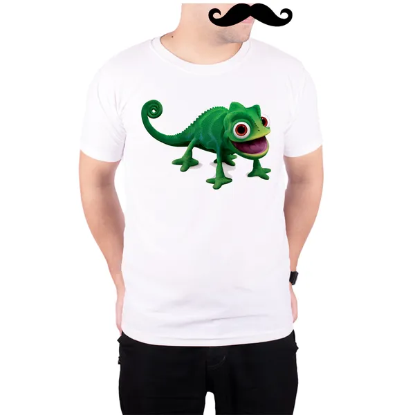 White_Tangled_Chameleon_Pascal__Quick-Dri_T-Shirt_For_Men