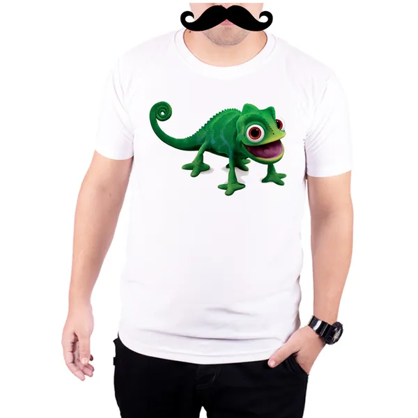 White_Tangled_Chameleon_Pascal__Quick-Dri_T-Shirt_For_Men