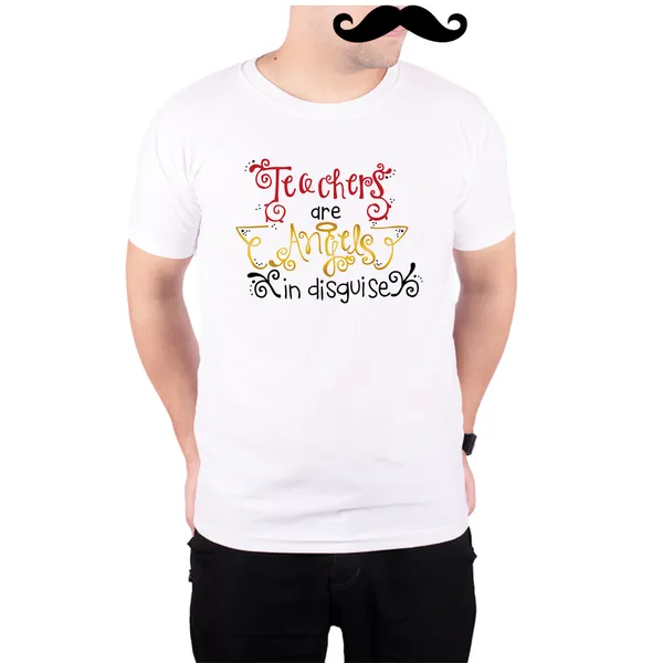 White_Teachers_Are_Angels_In_Disguise_160_GSM_Quick-Dri_T-Shirt_For_Men