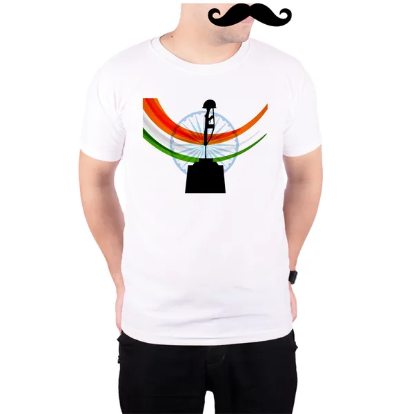 White_Amar_Jawan_Jyoti_Indian_Flag_Quick-Dri_T-Shirt_For_Men