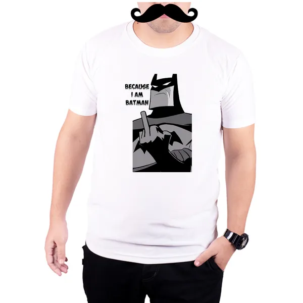 White_Because_I_Am_Batman_Quick-Dri_T-Shirt_For_Men