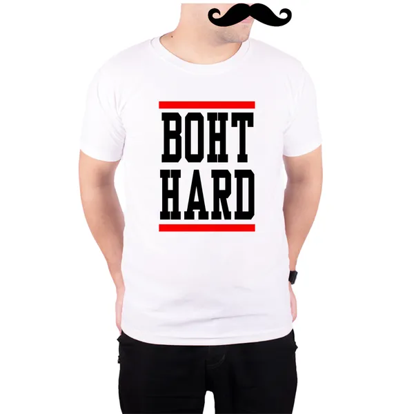 White_Boht_Hard_Black_And_Red_Quick-Dri_T-Shirt_For_Men