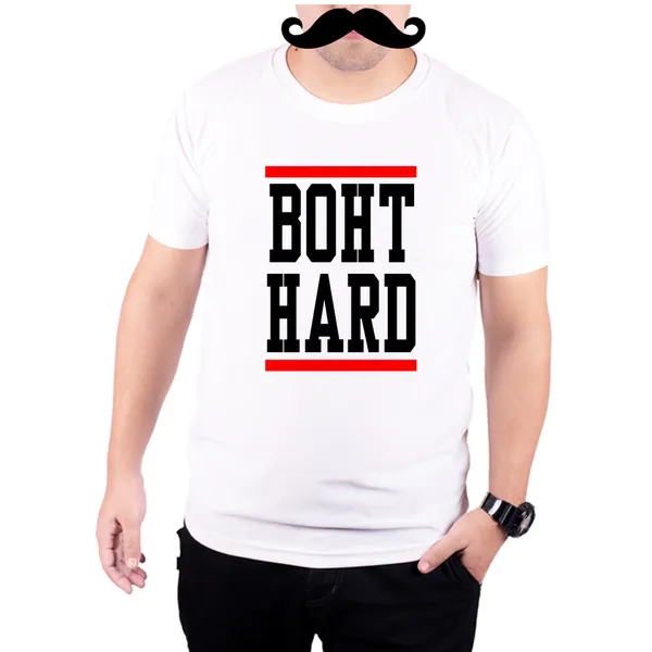 White_Boht_Hard_Black_And_Red_Quick-Dri_T-Shirt_For_Men