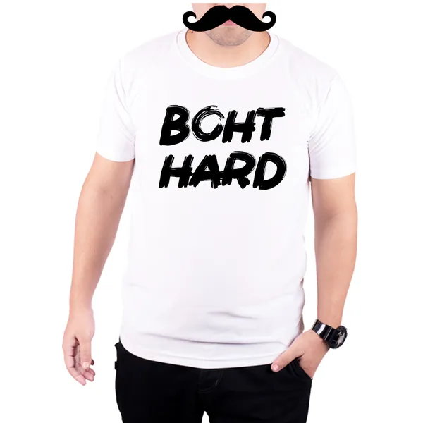 White_Boht_Hard_Brush_Font_Quick-Dri_T-Shirt_For_Men