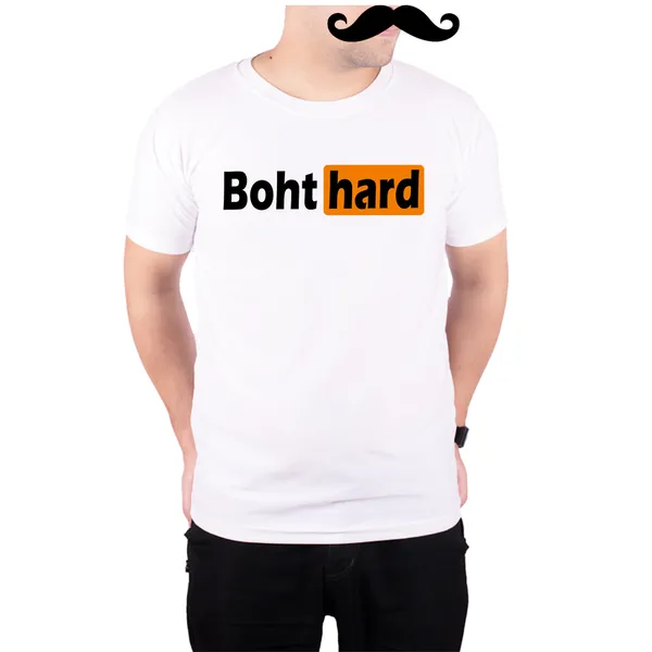 White_Boht_Hard_Brush_Hub_Style_Quick-Dri_T-Shirt_For_Men