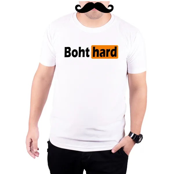 White_Boht_Hard_Brush_Hub_Style_Quick-Dri_T-Shirt_For_Men