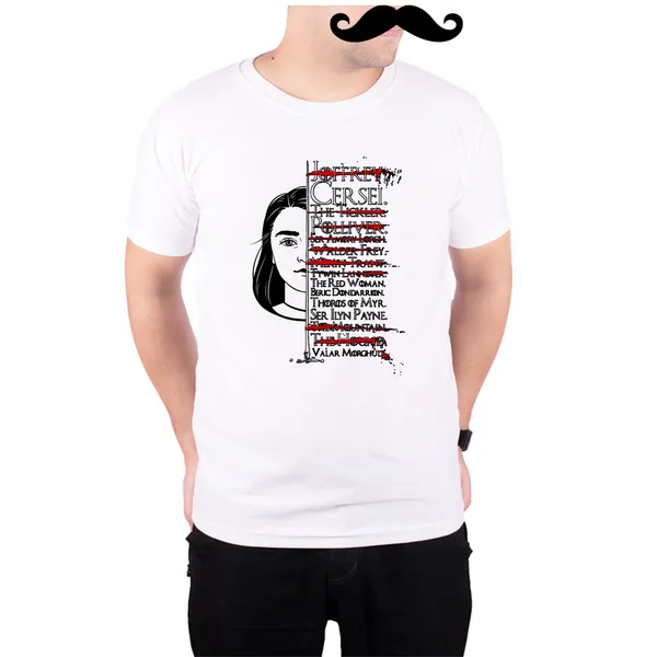 White_Game_Of_Thrones_Arya_Stark_List_160_GSM_Quick-Dri_T-Shirt_For_Men