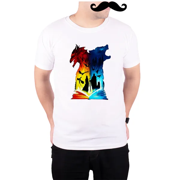 White_Game_Of_Thrones_Fire_And_Ice_Book_Art_Quick-Dri_T-Shirt_For_Men