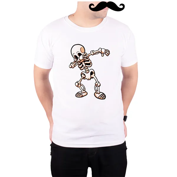 White_Skeleton_Dabbing_Quick-Dri_T-Shirt_For_Men