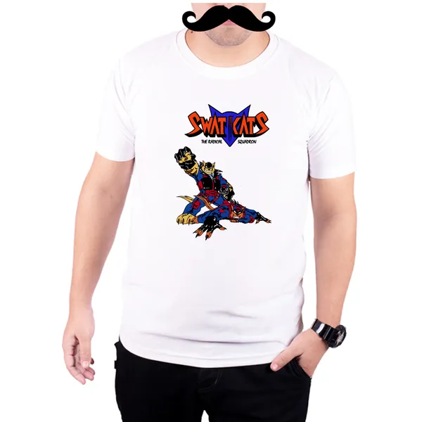 White_Swat_Kats_160_GSM_Quick-Dri_T-Shirt_For_Men