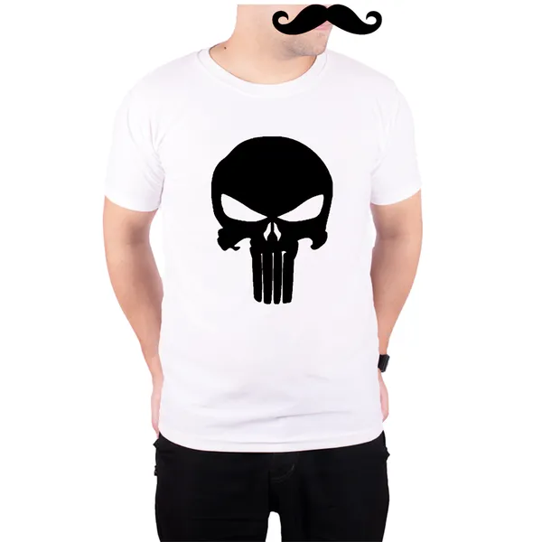 White_The_Punisher_Logo_Black_Quick-Dri_T-Shirt_For_Men