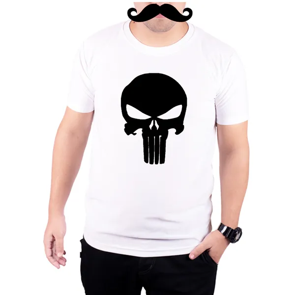 White_The_Punisher_Logo_Black_Quick-Dri_T-Shirt_For_Men