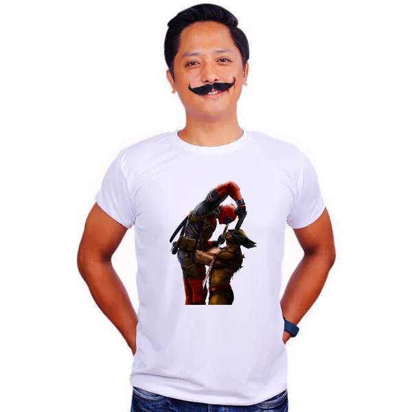 White_Deadpool_Vs_Wolverine_Comics_160_GSM_Quick-Dri_T-Shirt_For_Men
